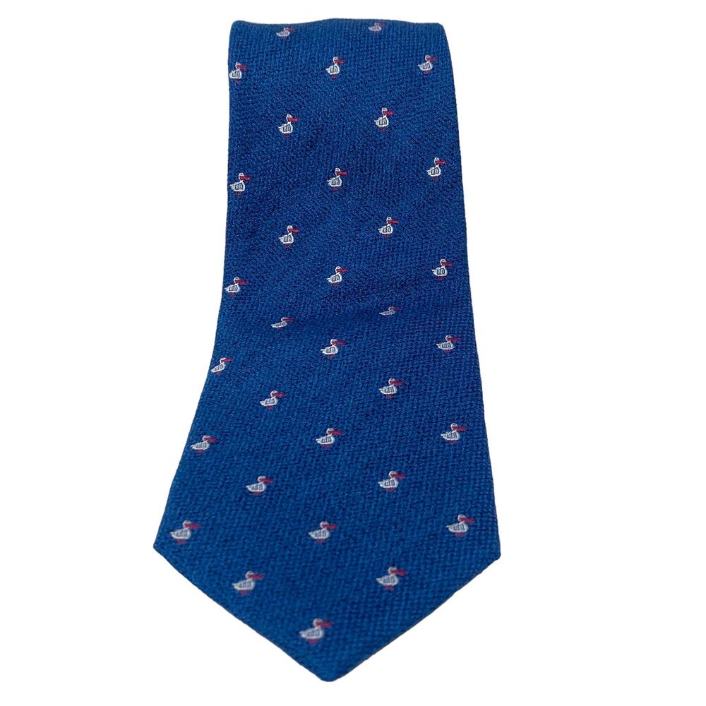 Daniel Hechter Paris Blue Duck Print Men's Neck Tie 56" Business Dress Up